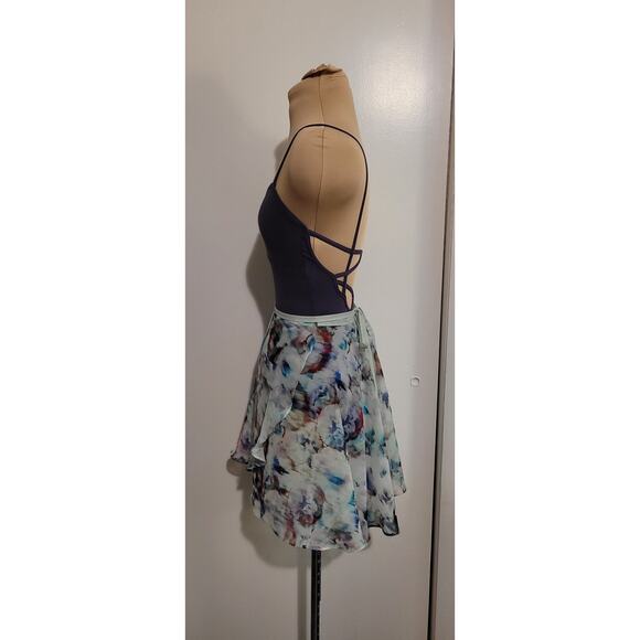 Floral Impressionist Chiffon Ballet Wrap Skirt - Picture 3 of 4